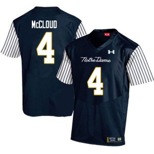 Notre Dame Fighting Irish Men's Nick McCloud #4 Navy Under Armour Alternate Authentic Stitched College NCAA Football Jersey POB8499WB